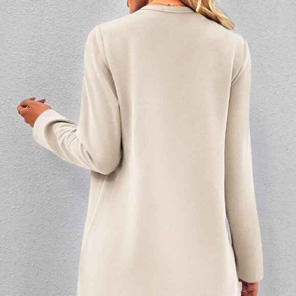 Apricot Casual Womens Solid Open Front Coat - Picture 2 of 5